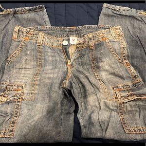 Denim Cargo Pants